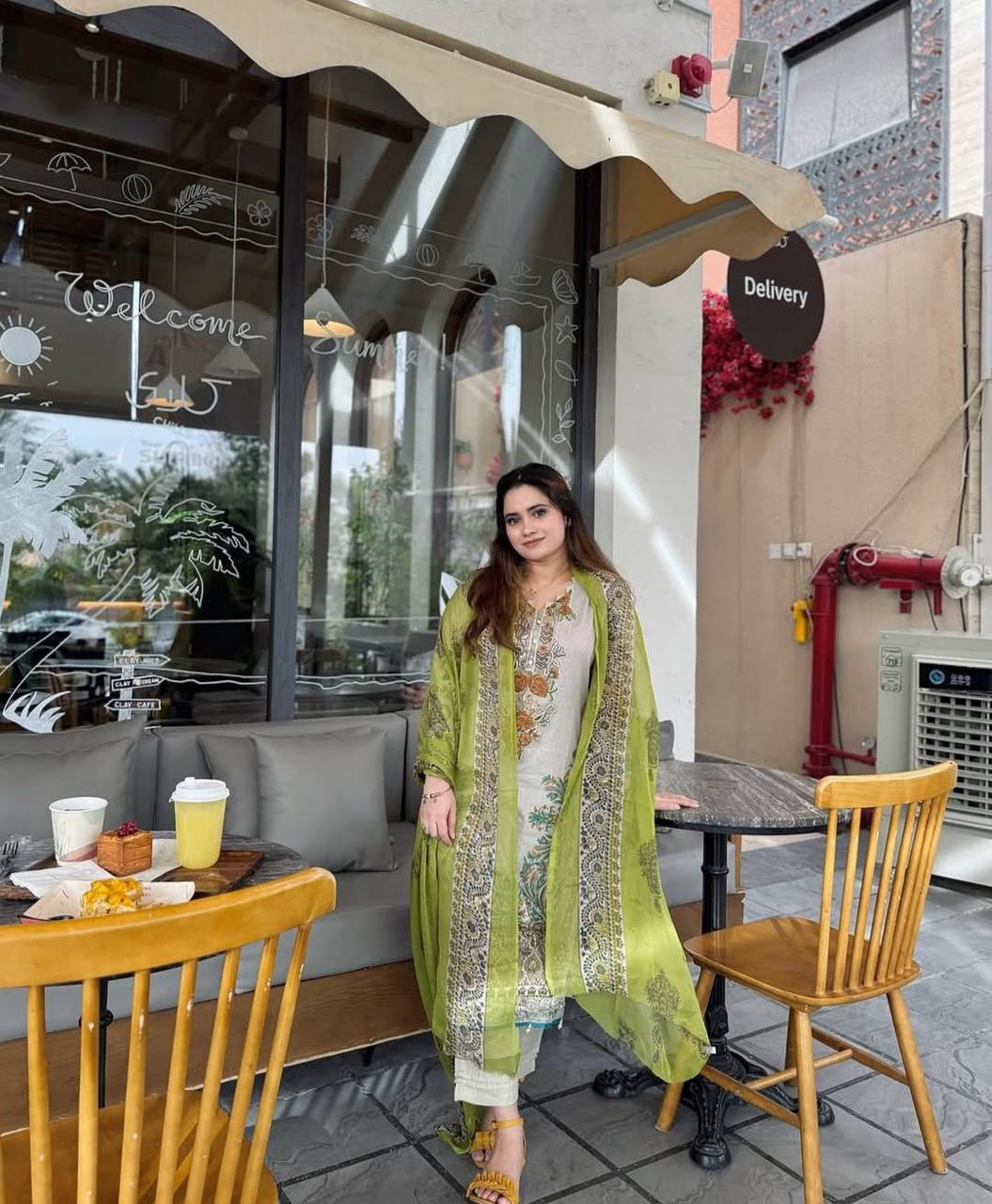 Women's Pakistani Cotton Printed Suit Set with Sequence Embroidery – YD-087 - Image 3