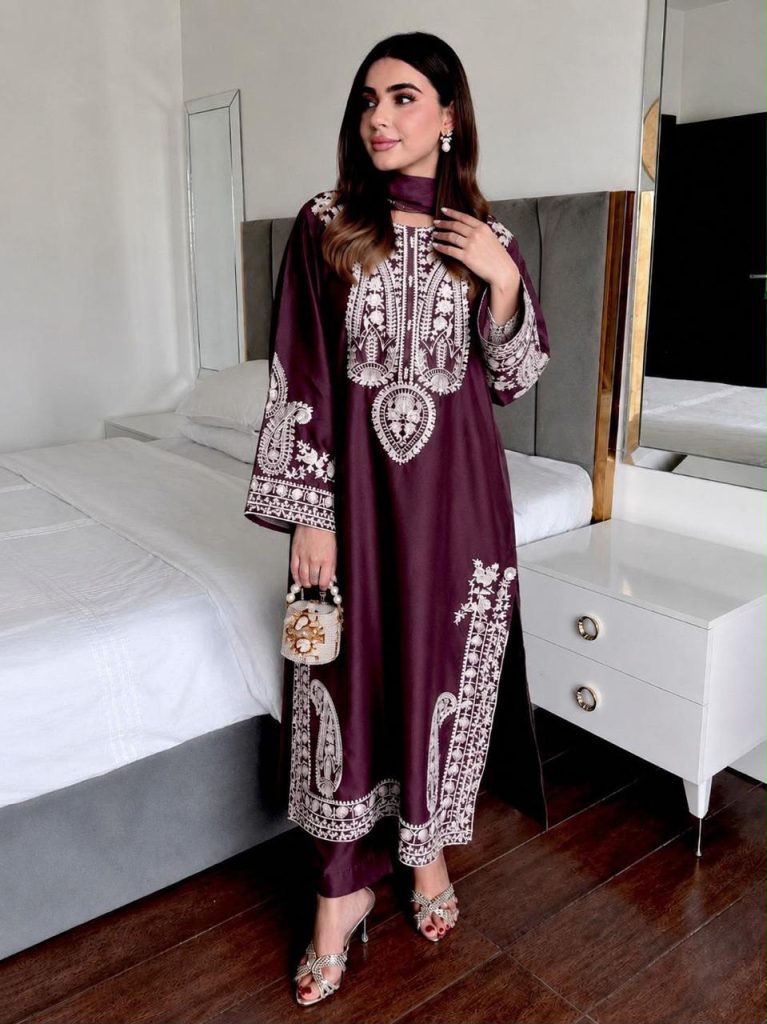 Women's Soft Chinon Silk Embroidered Kurti Palazzo Dupatta Set