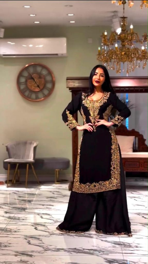 Women's Faux Georgette Embroidered Kurti Palazzo Set with Faux Georgette Dupatta