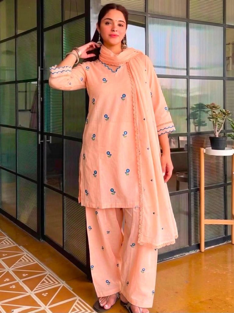 Designer Satin Mul Chanderi Farshi Palazzo Set with Embroidered Dupatta for Women