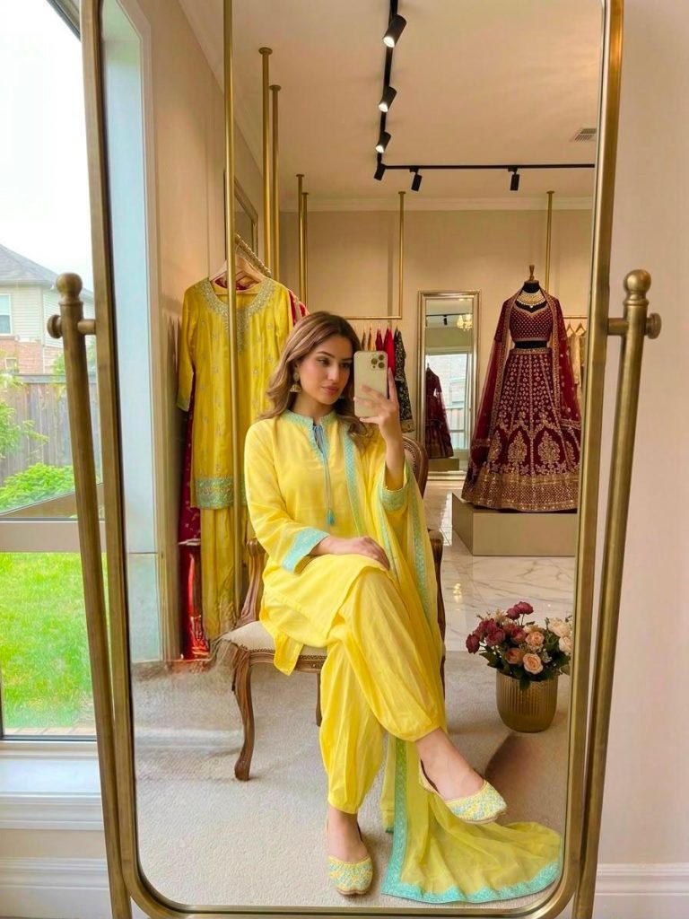 Designer Natural Crepe Silk Top with Balloon Pants & Organza Dupatta Set for Women