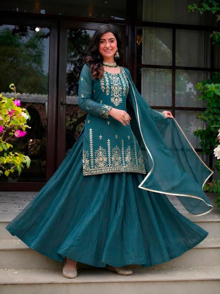 Designer Roman Cotton Lehenga Set with Chanderi Silk Dupatta for Women