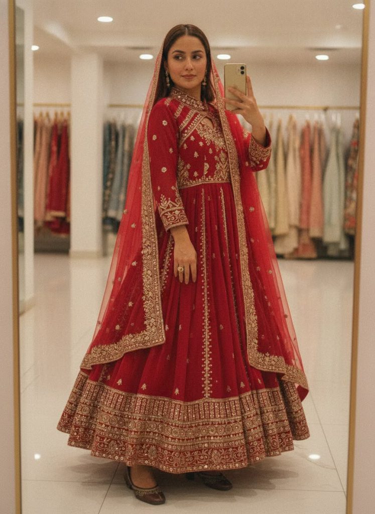 Women's Faux Georgette Anarkali Gown Set with Pant & Organza Silk Dupatta – Sequins & Zari Work