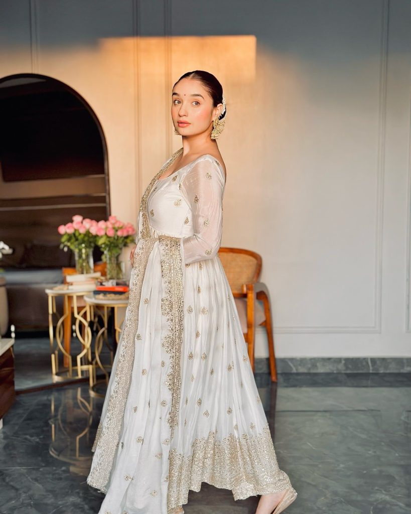 Women's Faux Georgette Embroidered Gown Set with Pant & Dupatta