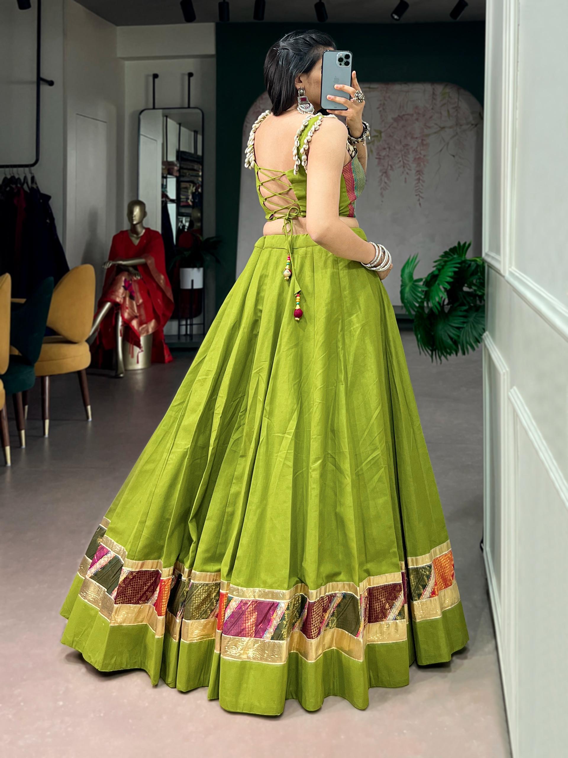 Women's Navratri Raas Zari Cotton Lehenga Choli Set - Image 3