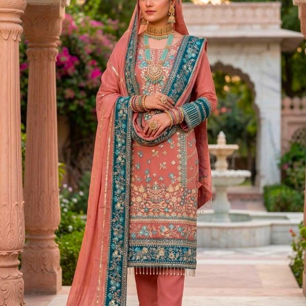 Fox Georgette Heavy Embroidery Sequence Work Top Pant Dupatta Set