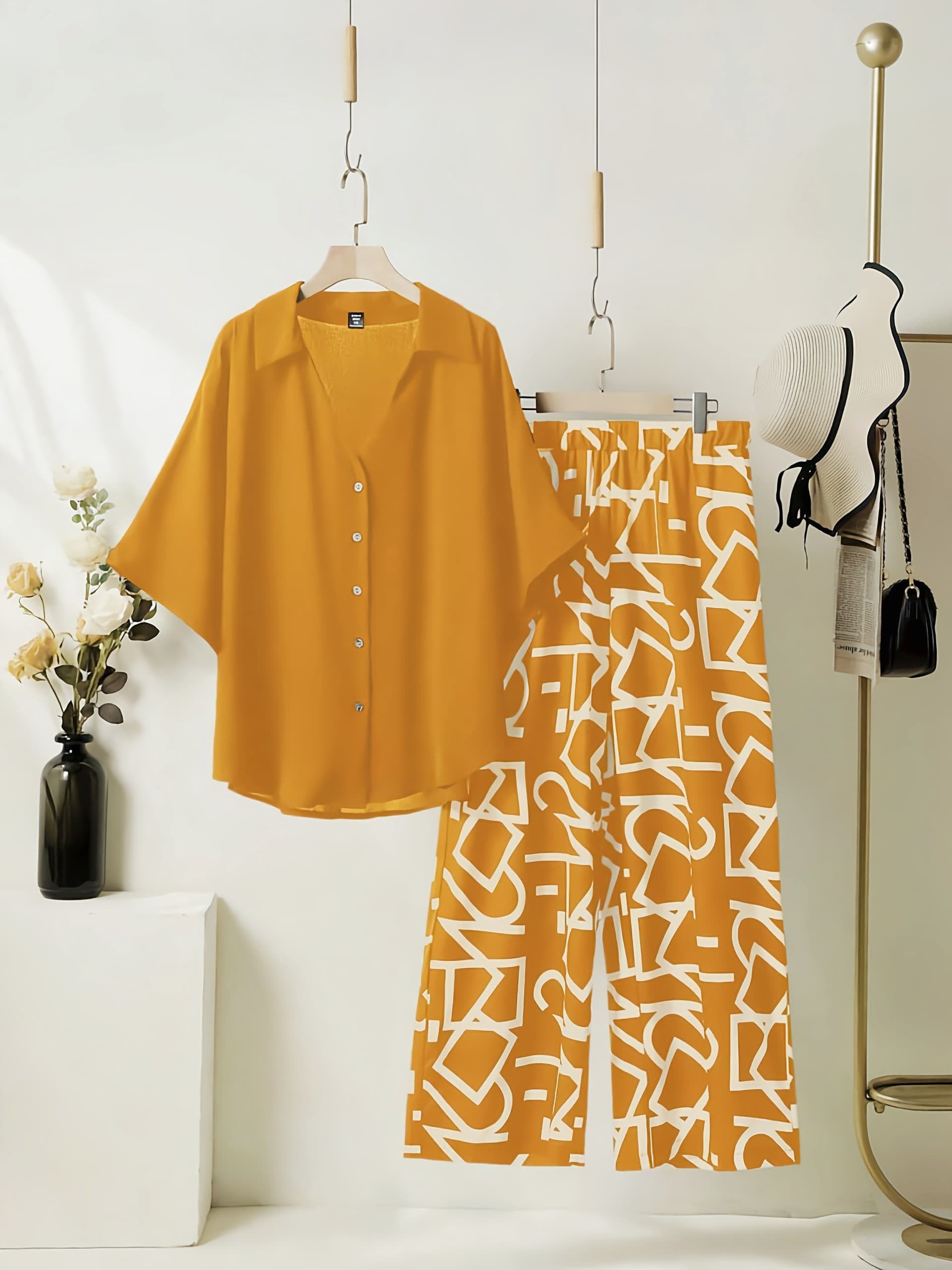 Women’s Rayon Digital Print Top & Fancy Lycra Plazzo Set - Image 5