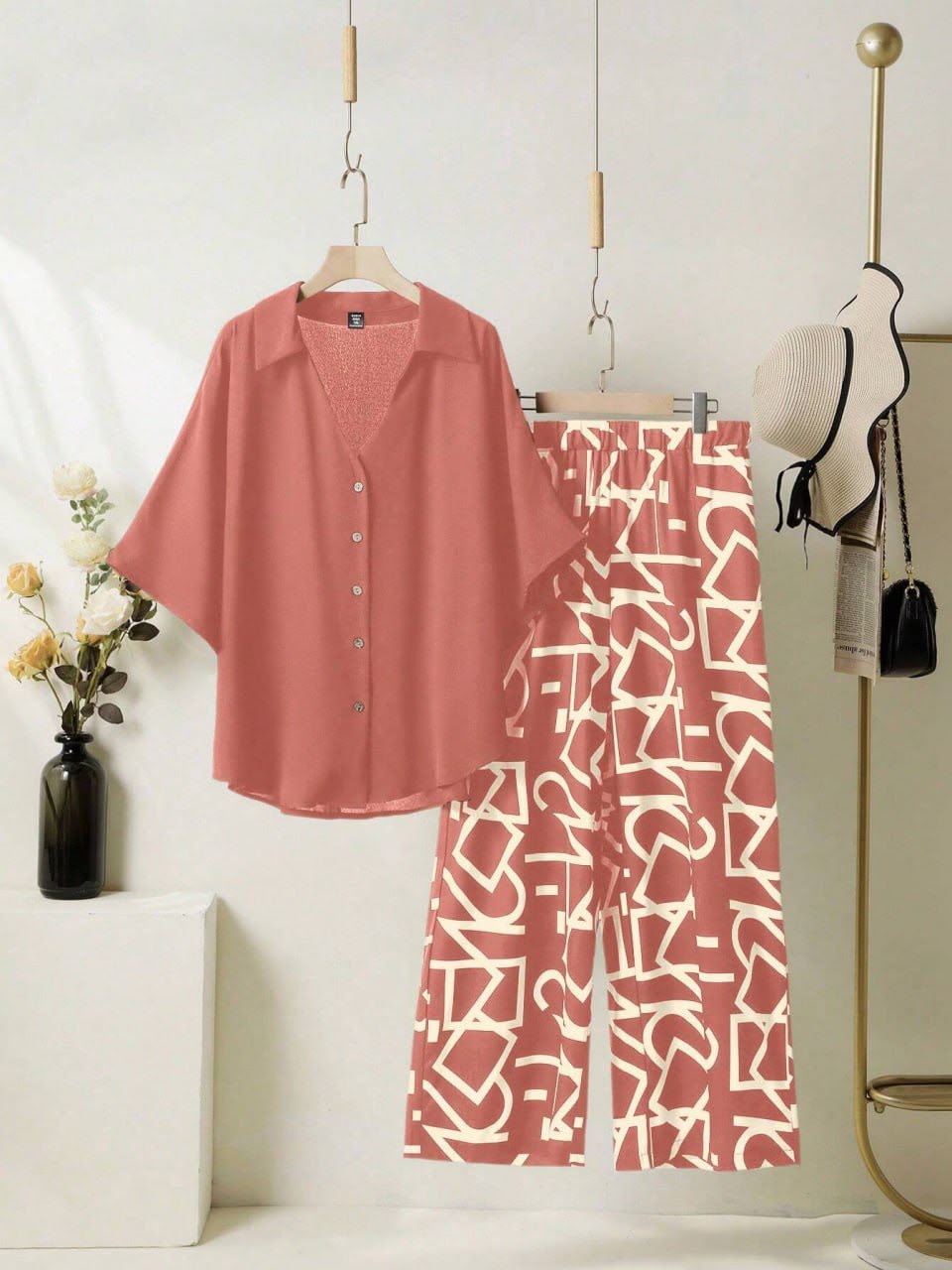 Women’s Rayon Digital Print Top & Fancy Lycra Plazzo Set - Image 3